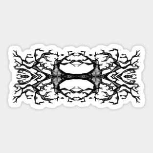 Mystical Baobab symmetrical abstract art Sticker